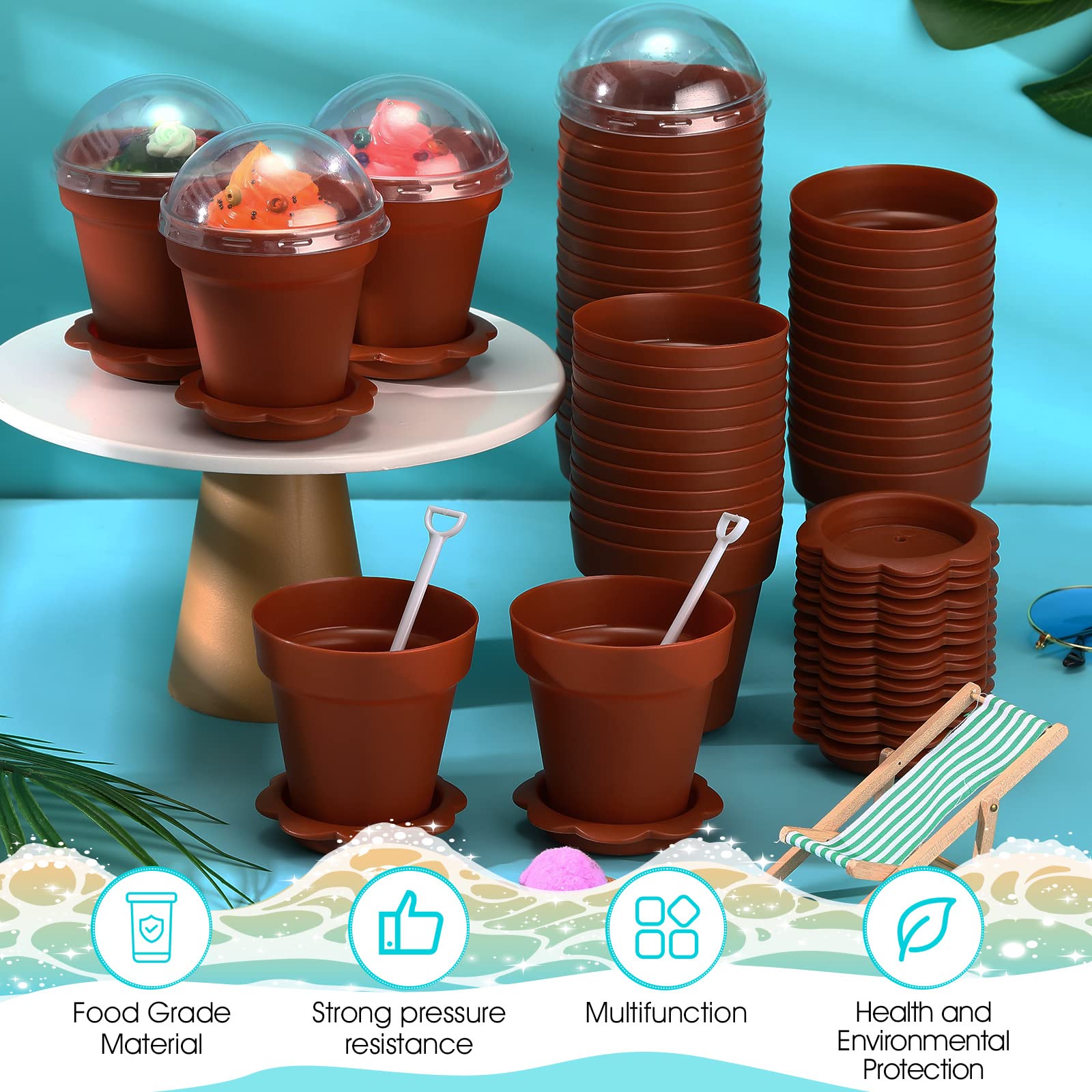 Amazon.co.jp: Honeydak 植木鉢 デザートカップ プラスチックケーキ